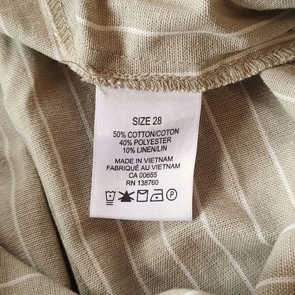 Penningtons New With Tag Size 28 Striped Linen Blend Shorts‎ - Picture 11 of 12